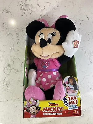New Mickey Mouse Clubhouse Fun Minnie Plush Talk & Sing Disney Junior 2019 NIB • $13.99