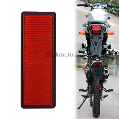 Universal Motorcycles Bicycle Bike Red Bolt On Number Plate Rectangle Reflector • $5.50