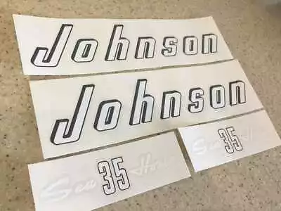 Johnson Vintage 35 HP Outboard Motor Decal Kit FREE SHIP + Fish Decal! • $18