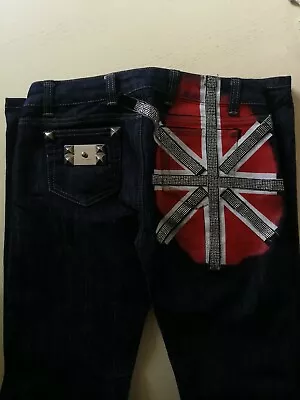 Philipp Plein Limited Edition Union Jack Embellished Jeans • £95