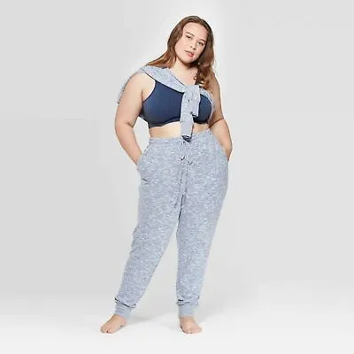 $12.06 • Buy Colsie Women’s Plus Size Cozy Lounge Jogger Pajama Pants, Rainfall Blue, 1X, NWT