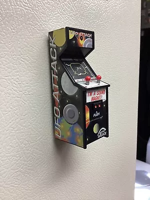 Vintage 90s ACME Video Game Cabinet UFO Attack Fridge Magnet Working! • $19.95