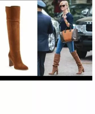 Michael Kors Arley Luggage Leather Riding Boots Women Size 9 M • $269.99