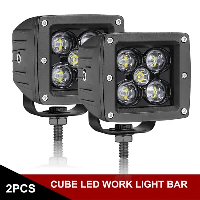 2x 3Inch CREE LED Cube Pods Work Light Bar Spot Beam Driving Fog Offroad 4WD SUV • $32.99