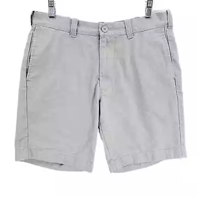 J Crew Chino Shorts Mens 32 Waist Gray Flat Front Casual Preppy Comfort Twill • $19.99