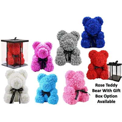 $19.99 • Buy 25cm & 40cm Rose Teddy Bear Foam Valentines Day & Birthday With Gift Box Option