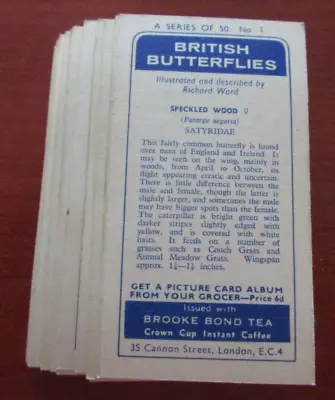 £1.50 • Buy Full Set Of Brooke Bond Tea Cards - British Butterflies