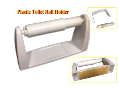 $14.89 • Buy Stick On Plastic Paper Toilet Roll Holder  Rack 16.6cm White X  1pc