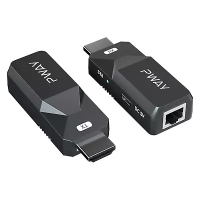 PWAY HDMI Extender 165Ft Audio Video 1080P Over Cat5 Cat6 Ethernet Cable Transmi • $38.60