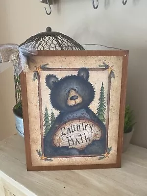 Bear Outhouse Country Bath  Bathroom Cabin Home Decor Wooden Sign • $11.99