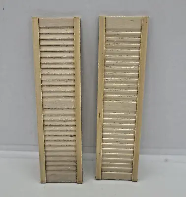 Miniature Dollhouse Pair Of Wooden Window Shutters 1:12 NEW • $3.50
