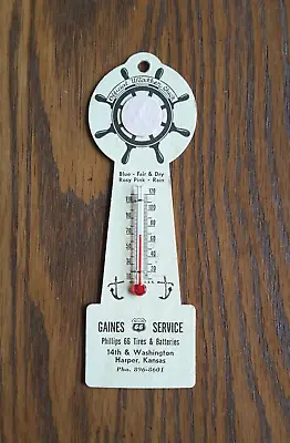 Vintage Phillips 66 Advertising Thermometer Gaines Service Harper Kansas Gas Oil • $24.95