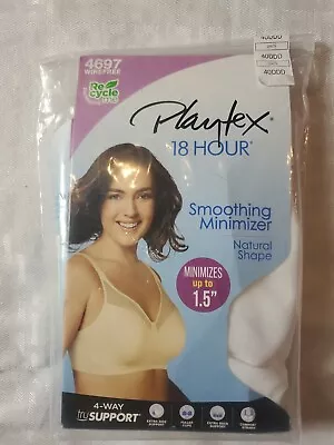 Playtex Womens Smoothing Wirefree Minimizer Bra 40DDD White • $12.50