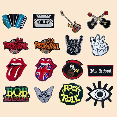 Music Lover Collectors Rock N Roll Badges Iron On Sew On Embroidered Patches • £2.99