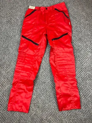 Vintage Jordache Parachute Pants Women's 32x32 Red Military Hip Hop Zipper NOS • $55