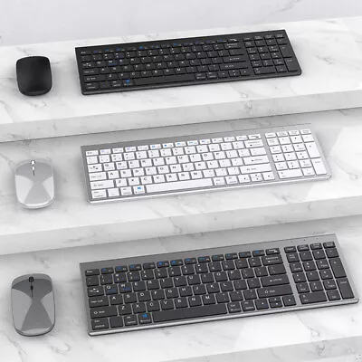 Wireless Bluetooth Keyboard Mouse Combo Ultra-Slim For Mac IPad Android Windows • £20.89