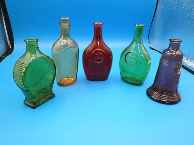 Wheaton Bottles Glass Lot 5 Bottles Purple Amber Green Red • $35