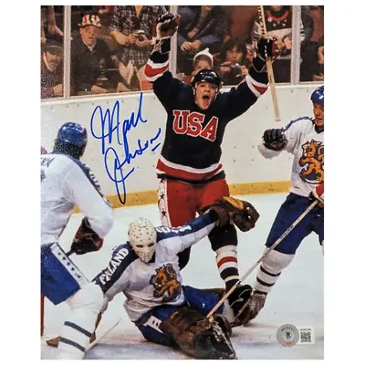 Mark Johnson Autographed Team USA 8x10 Photo Miracle On Ice 1980 Beckett Signed • $59.99