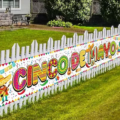 Large Cinco De Mayo Banner Mexican Backdrop For Mexican Themed Party Decorati... • $15.88