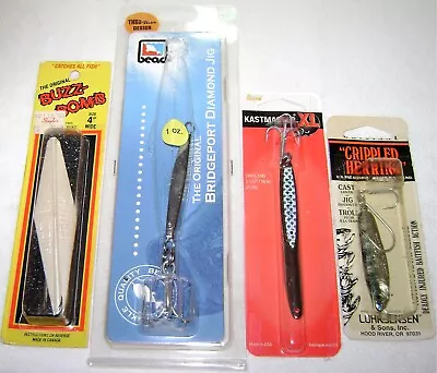 4 Jigging Lures Buzz Bomb Kastmaster Xl Crippled Herring Icefishing Saltwater • $24.99