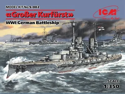 ICMS002 - ICM 1:350 -  Gro Er Kurf Rst WWI German Battleship • £28.79