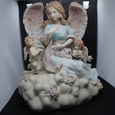 Vintage Resin Angel Mother & Children Figurine - Music Box (Non-Working) • $6.99