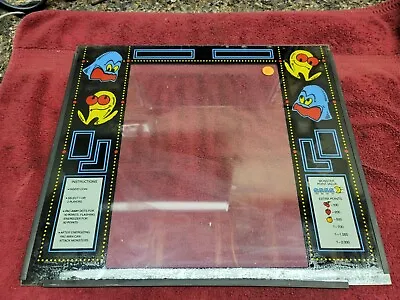 Pacman Cabaret Video Arcade Game Glass BEZEL Atlanta   #81 • $125