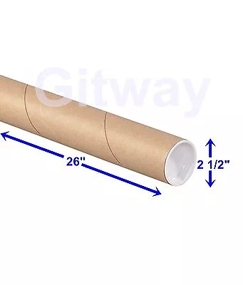 2 1/2  X 26  Cardboard Poster Shipping Mailing Mail Postal 34 Tubes With Caps • $73.66