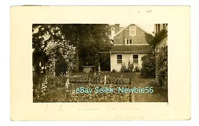 Mount Holly NJ - GARDEN AT JOHN WOOLMAN HOUSE - 1932 RPPC Postcard • $15