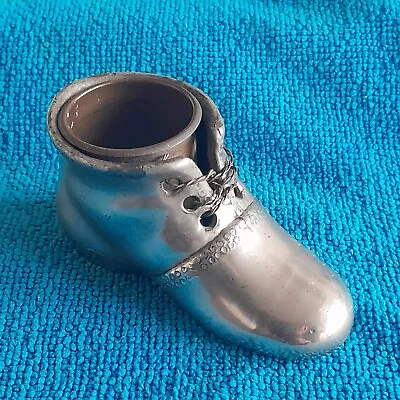 Vintage Boot Shoe Vesta Match Holder With Striker Plated Metal • £10