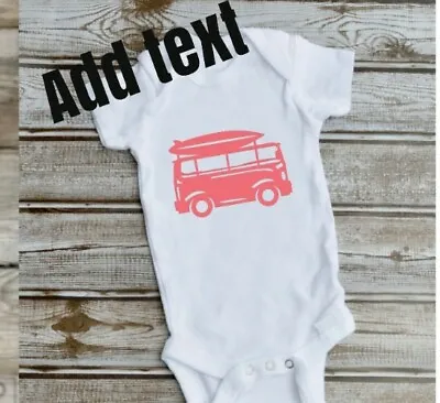  Campervan With Text  Baby Hospital Bag  BABY VEST Bodysuit • £5.99