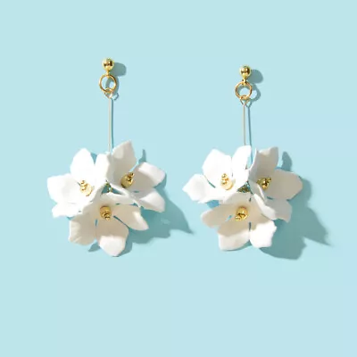 $1.99 • Buy Elegant Flower Petal Long Pendant Earrings Women Party Date Floral Jewelry Gift