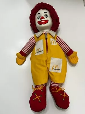 1984 Vintage Ronald McDonald Stuffed Clown Toy Doll Fun Farm 15  Doll Yarn Hair • $41.24