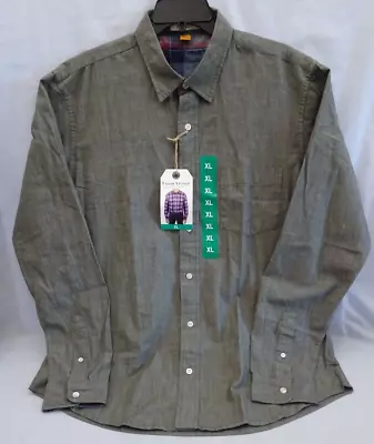 NWT Tailor Vintage Connecticut Originals Chambray LS Button Shirt Raven Gray XL • $12.89