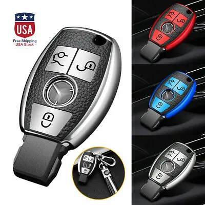 $10.69 • Buy 3 Button Remote Key Fob Cover Case Shell Leather TPU For Mercedes Benz