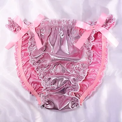 Sissy Satin Ruffled Panties For  MEN - Valentine's Edition Ruffled String Bikini • $21.99