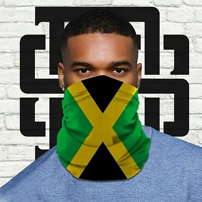 Face Mask Jamaican Flag PPE Bandana Neck Warmer Snood Scarf Biker Multi Purpose • £4.99