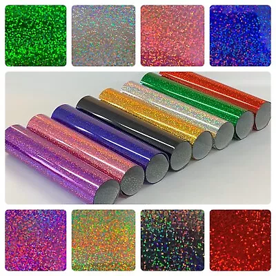 T-Shirt GLITTER HTV PU Holographic Vinyl For Heat Press Transfer 500mm Wide • £3.15