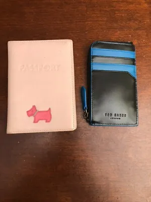 £35 • Buy Genuine TED BAKER Leather Zip Cardholder & Radley Dusty Pink Passport Holder 