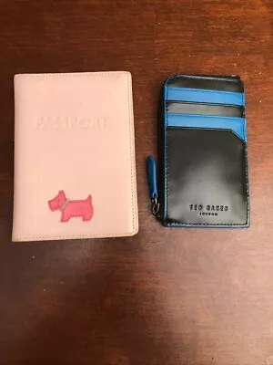 Genuine TED BAKER Leather Zip Cardholder & Radley Dusty Pink Passport Holder  • £35