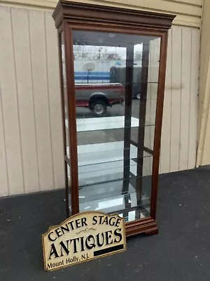 65263 PULASKI Mahogany Sliding Door Curio Cabinet • $575