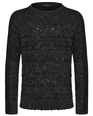 Punk Rave Mens Apocalyptic Gothic Textured Knit Top • £34.99