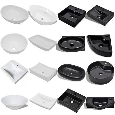 £74 • Buy Ceramic Basin Sink Bathroom Wall Hung Counter Top Square Round Oval Rectangle