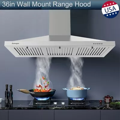 36 Inch Kitchen Range Hood Stainless Steel Wall Mounted 3-Speed Adjustable New • $155.99