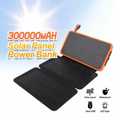 $30.49 • Buy 300000mAh Portable Solar Charger Dual USB External Battery Power Bank Waterproof