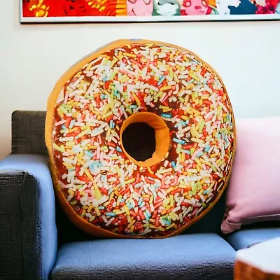 Doughnut Cushion Sprinkles Soft Pillow | Play Room Décor | Donut Round Cushion • £9.99