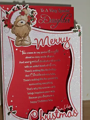 To A Very Special DAUGHTER ~ Cute Bear ~ Christmas   Card  ~ Free P&p • £1.90