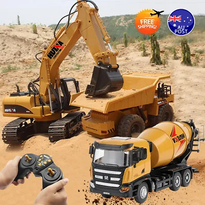 Remote Control Excavator Digger Construction RC Truck Vehicle Toys For Kids Gift • $40.49