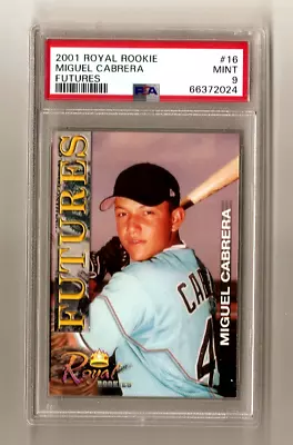 Miguel Cabrera 2001 Royal Rookies Futures #16 PSA 9 Mint RC Florida Marlins • $39.99