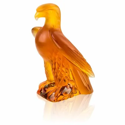 Lalique Crystal Amber Liberty Eagle Sculpture #10601400 Brand Nib Bird Save$ F/s • $4653.51